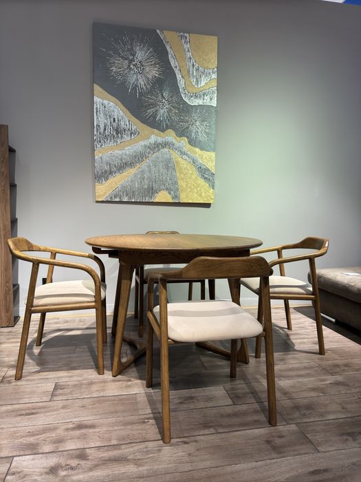 Стіл Обідній Розсувний Круглий Дуб Масив