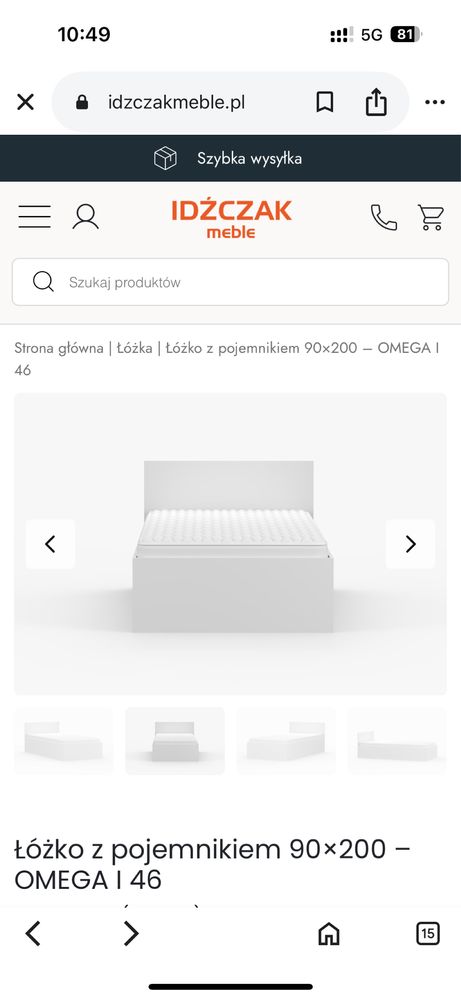 Lozko ze schowkiem