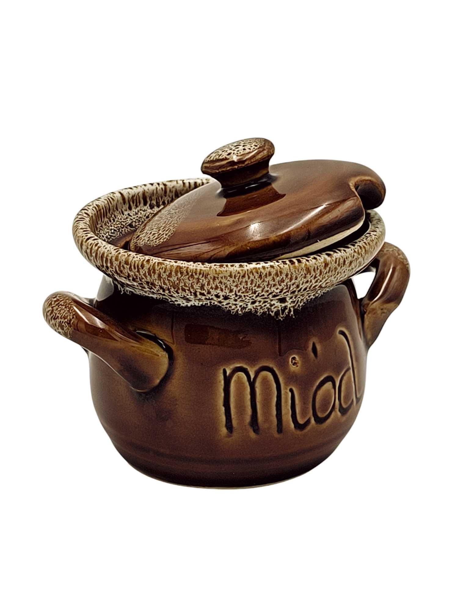Gliniany Pojemnik na Miód 250 ml Ceramiczny Pojemnik Na Miód