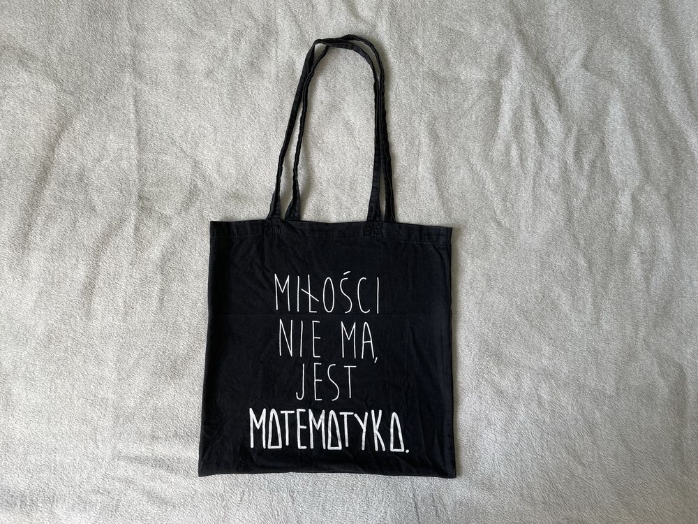 Tote bag torba płócienna czarna matematyczna