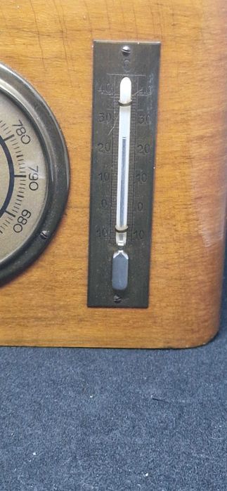 Barometr, drewno metal, sprawny