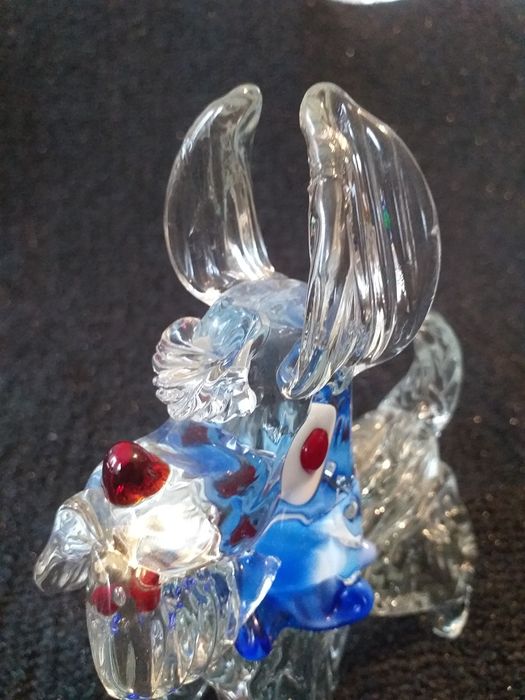 Szklaną rzeźba Salviati Murano pies terrier duża figurka