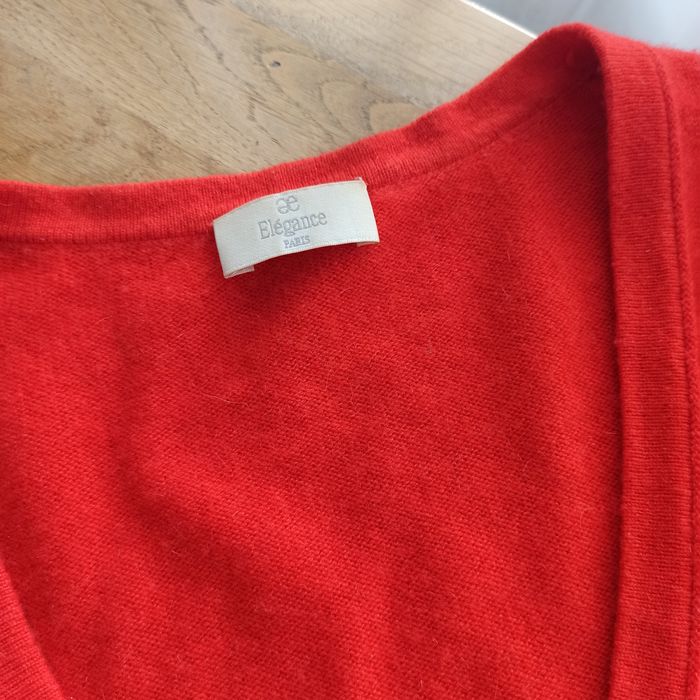 100% kaszmirowy kardigan, cienki sweter, ciepły,pomarańczowy, r36, 38