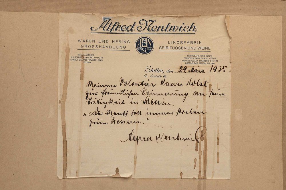 Hans Tiburtius, "Stettin, Hafen" ("Szczecin, Port"). Dedykacja.