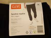 Czarne spodnie męskie klasyczne joggery Cleve rozmiar XL