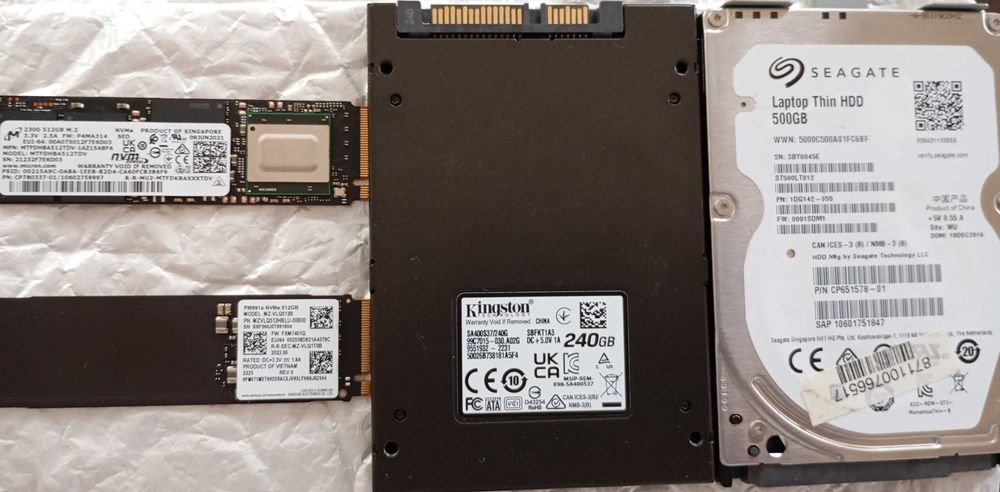 SSD Nvme e HDD sata 240 gb, 500 gb, 512 gb