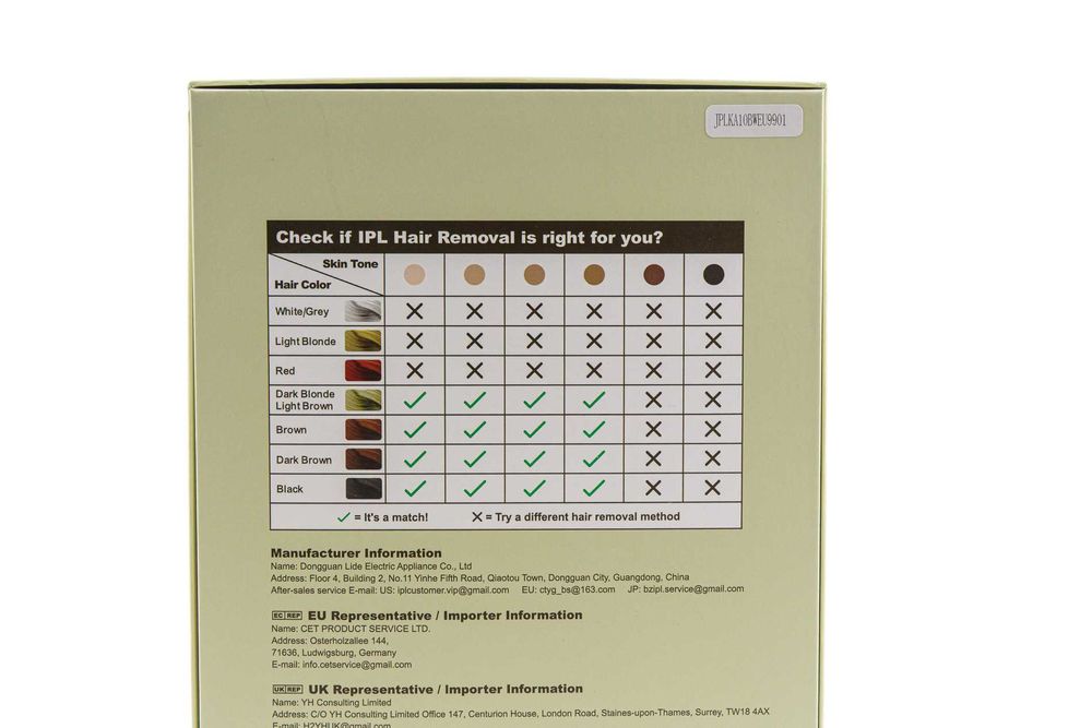 Aparelho depilação IPL c/ sistema de arrefecimento e modo automático