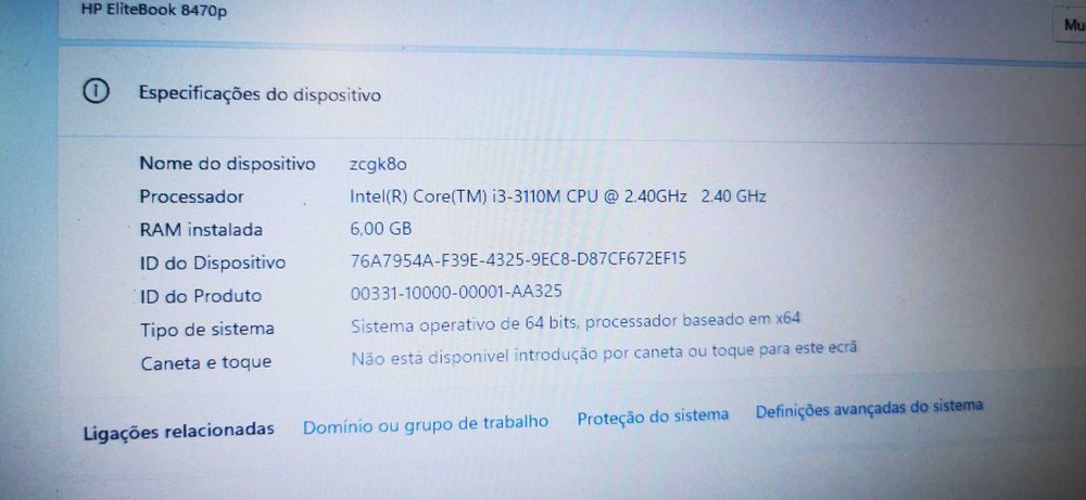 HP EliteBook 8470P - Cpu i3-3110M - 6GB - HDD 320 GB – AMD HD 7570M