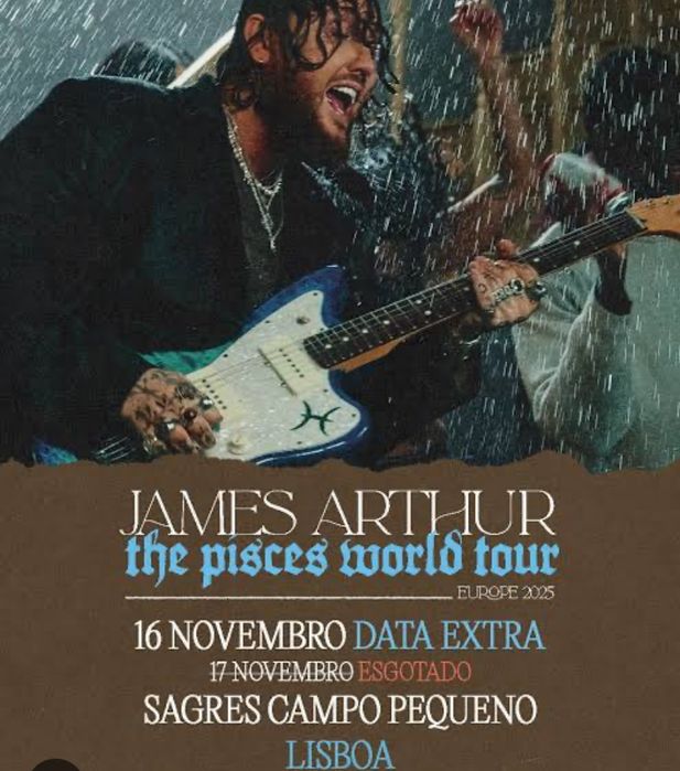 vendo 4 billhetes (95€ cada), james arthur 17/11