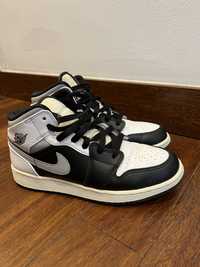 Nike Air Jordan 1 Mid White Shadow Tamanho 38,5