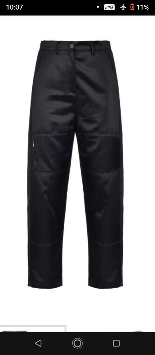 Spodnie czarne satynowe  damskie wysoki stan pinko