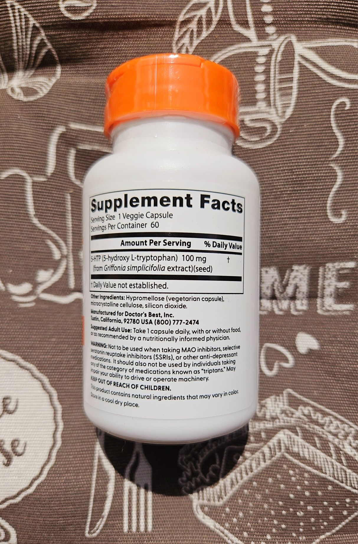 Doctor's Best 5-HTP 5 htp 5 гідрокситриптофан 100 мг 60 180 капсул