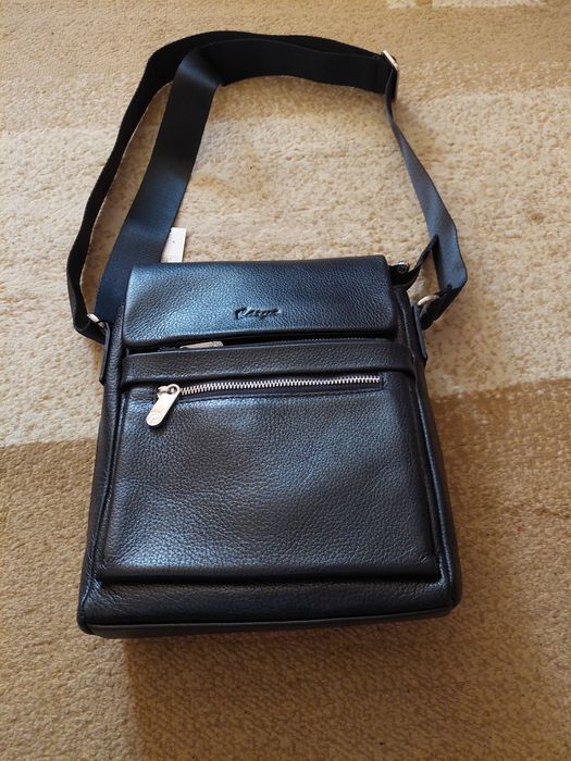 Сумка Karya 0537-45 кожаная черная мужская