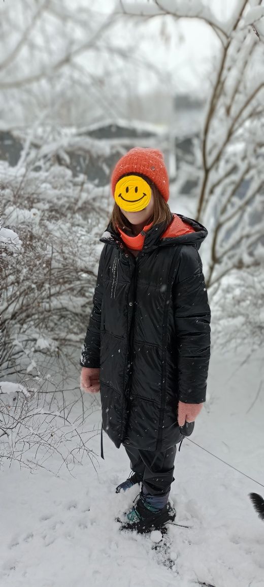 Пальто пуховик зимний на девочку подростка
