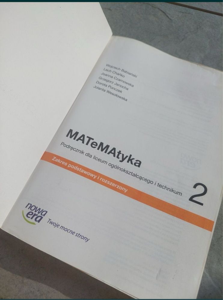 MATeMAtyka 2 zakres podstawowy i rozszerzony podręcznik książka