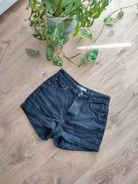 Szorty jeansowe krótkie spodenki z wysokim stanem Bershka XS