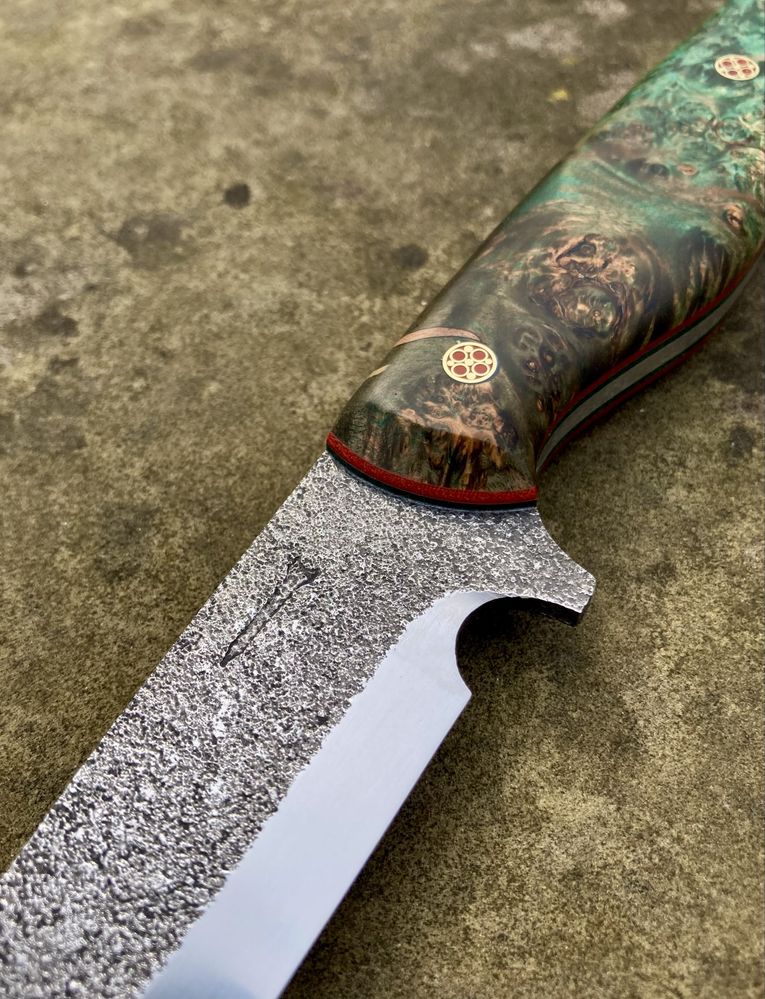 Nóż ręcznie robiony bushcraft survival stal d2 drewno handmade