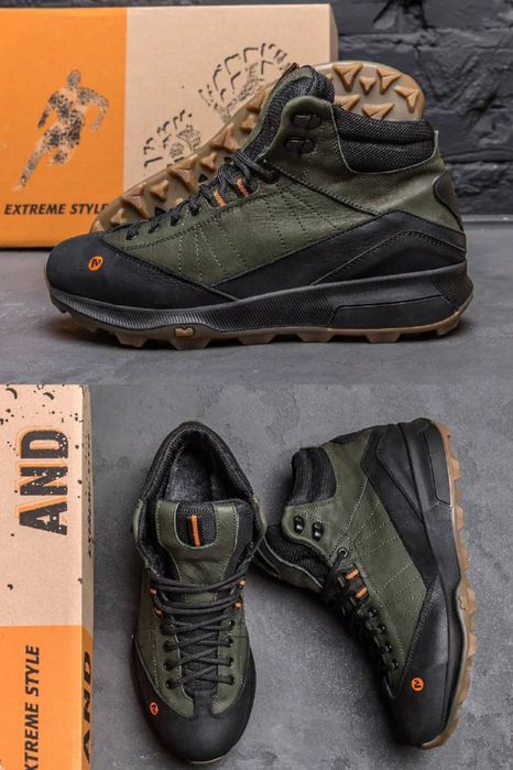 Кросівки чоловічі зимові шкіряні на хутрі Merrell GQ 40-45р Black Brow