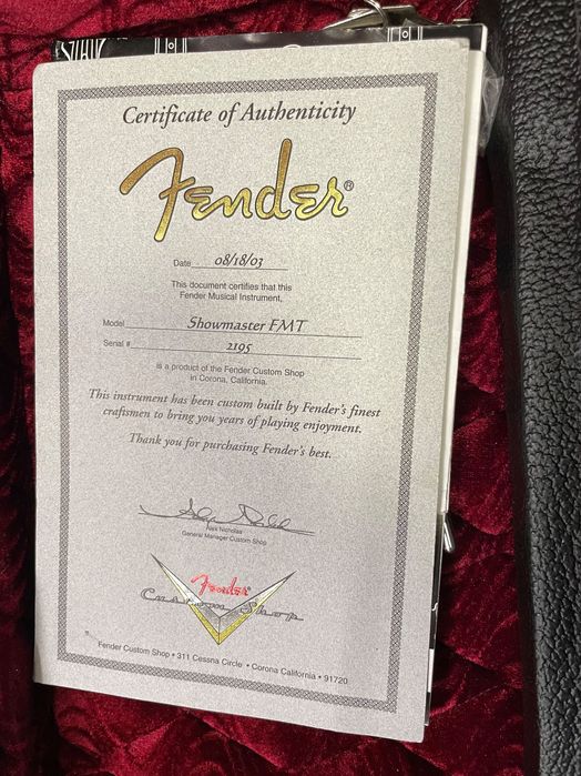 Fender Custom Shop Showmaster FMT