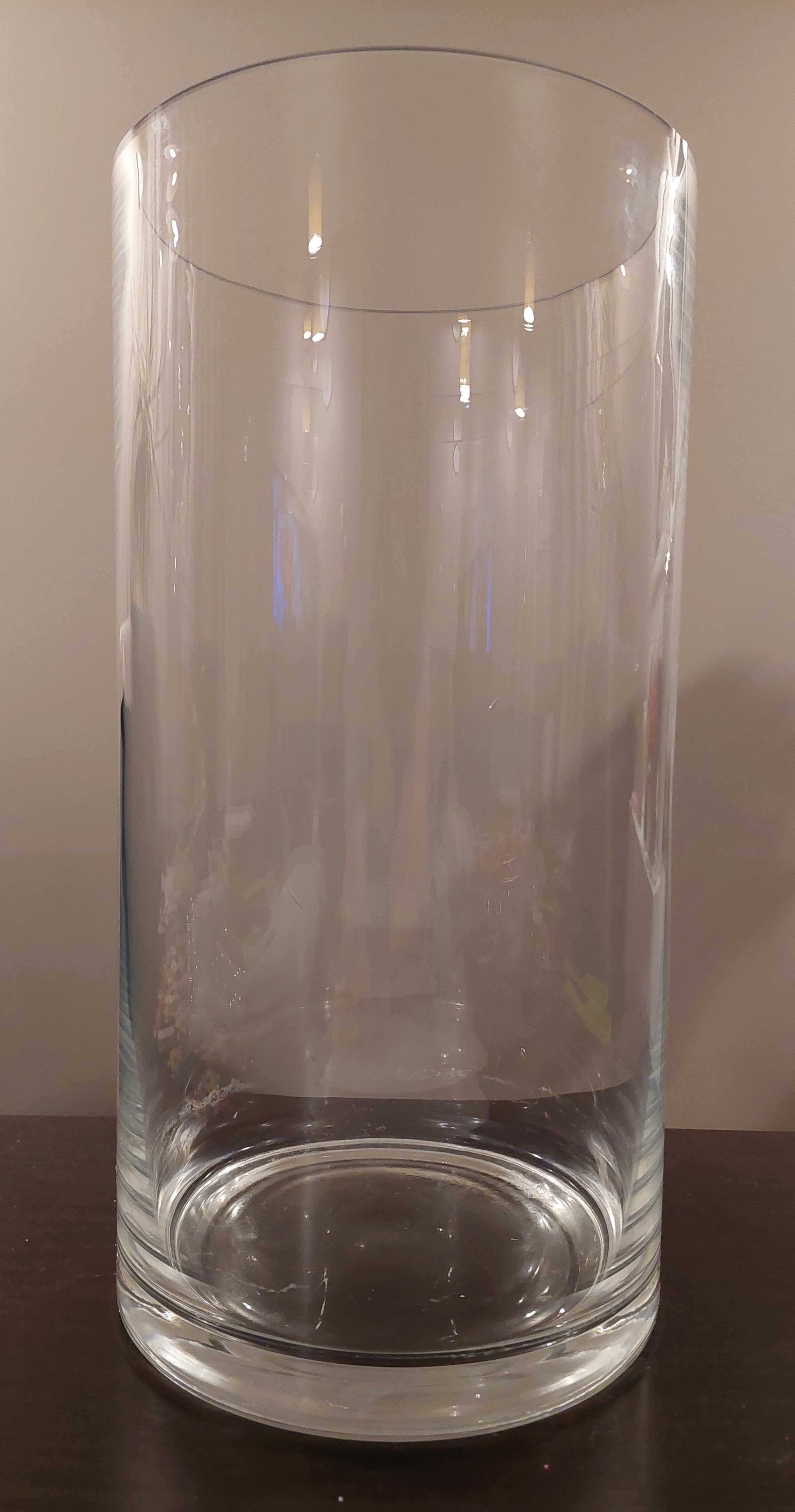 Wazon szklany 35 cm walec cylinder Grube szkło
