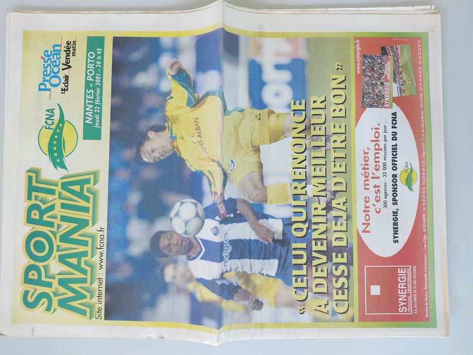 Programa oficial Nantes FC Porto 2000/2001 liga dos campeões