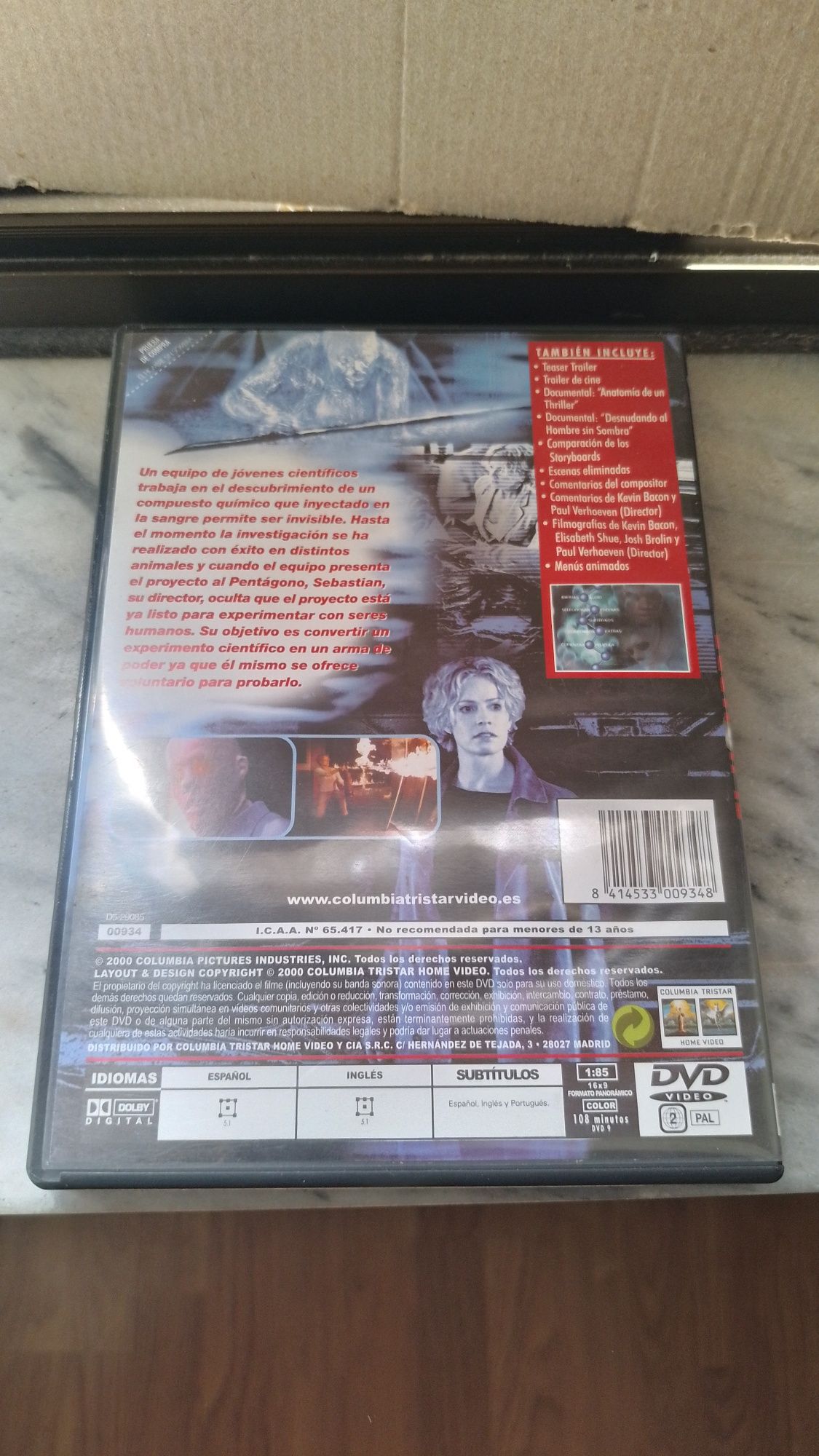 DVD Hollow Man (Edição Espanhola)