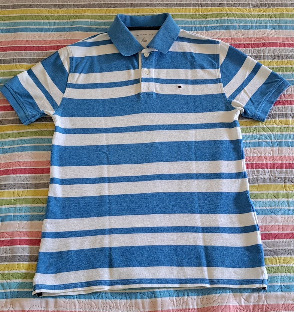 Tommy Hilfiger, koszulka polo w paski, stan bardzo dobry, rozm.152/158