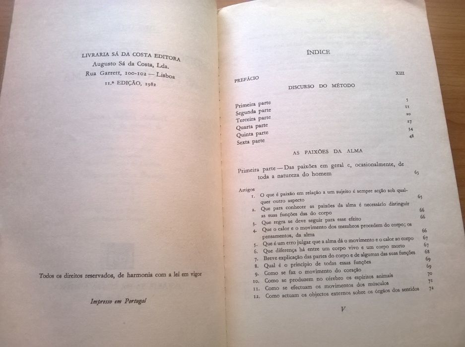 Discurso do Método / As Paixões da Alma - Descartes (portes grátis)