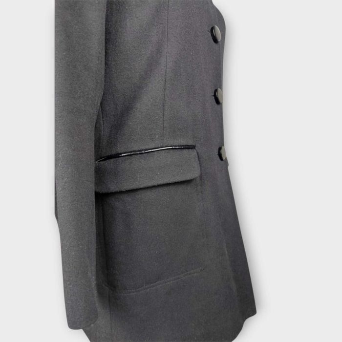 Płaszcz H&M 36 S czarny wełniany krótki klasyczny elegancki