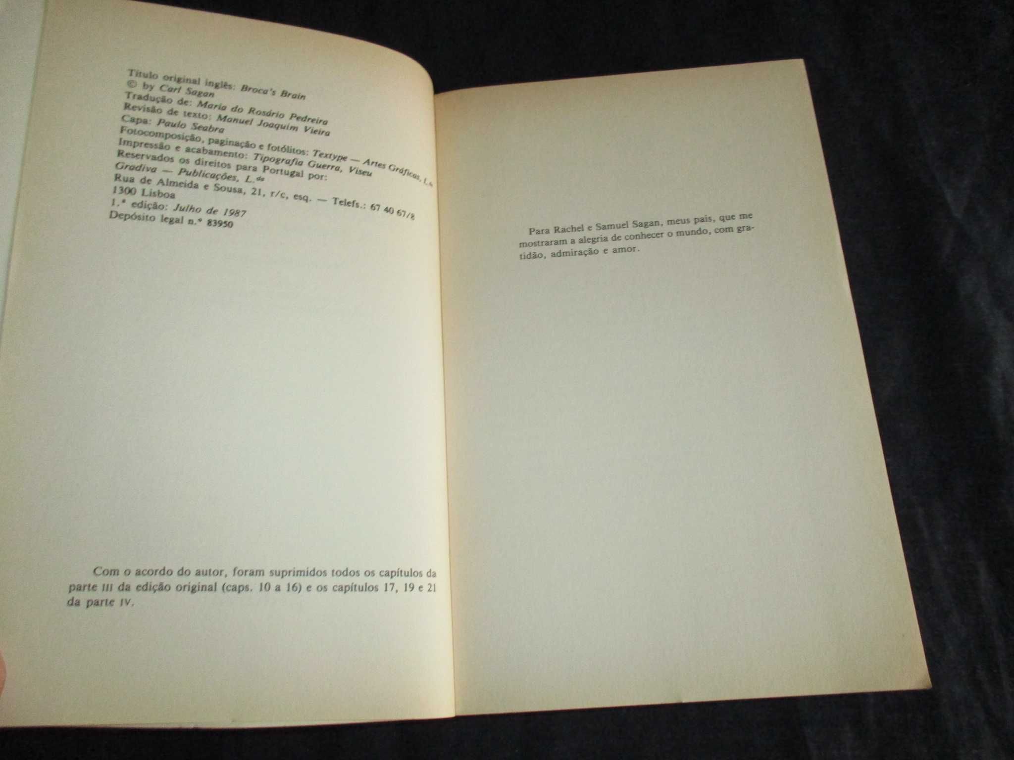 Livro O cérebro de Broca A Aventura da Ciência Carl Sagan