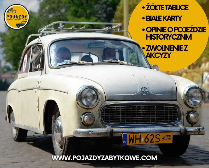 Żółte tablice - Rzeczoznawca pojazd zabytkowy SCT historyczny