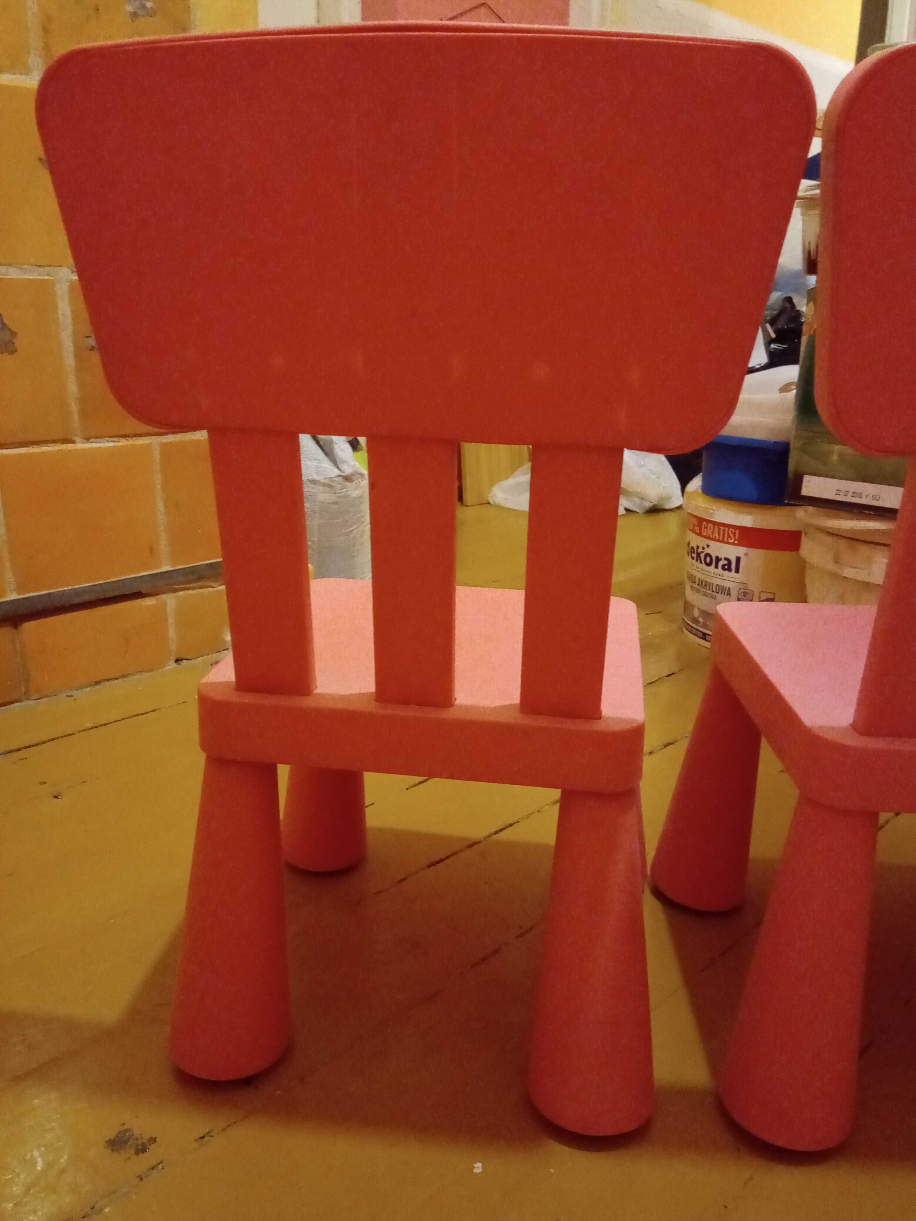 krzesełko Mamut Ikea różowe 3 szt.