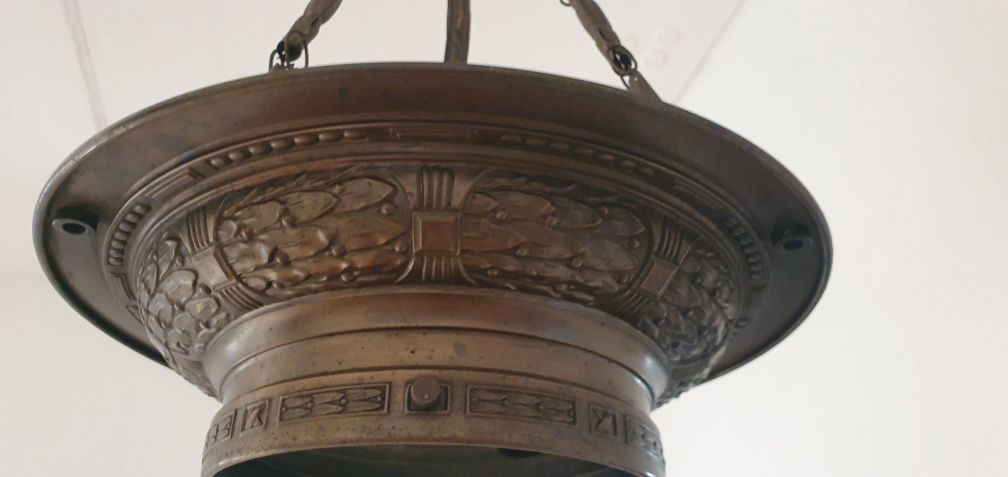 Lampa mosiężna zabytkowa