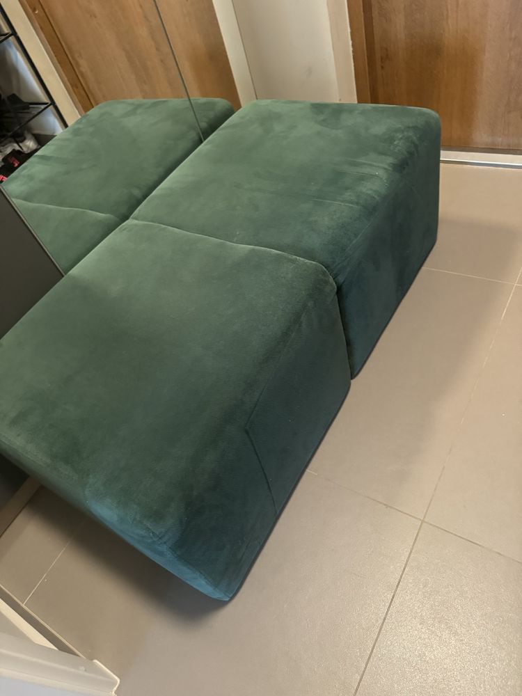 Puf pufa velvet butelkowa zielen