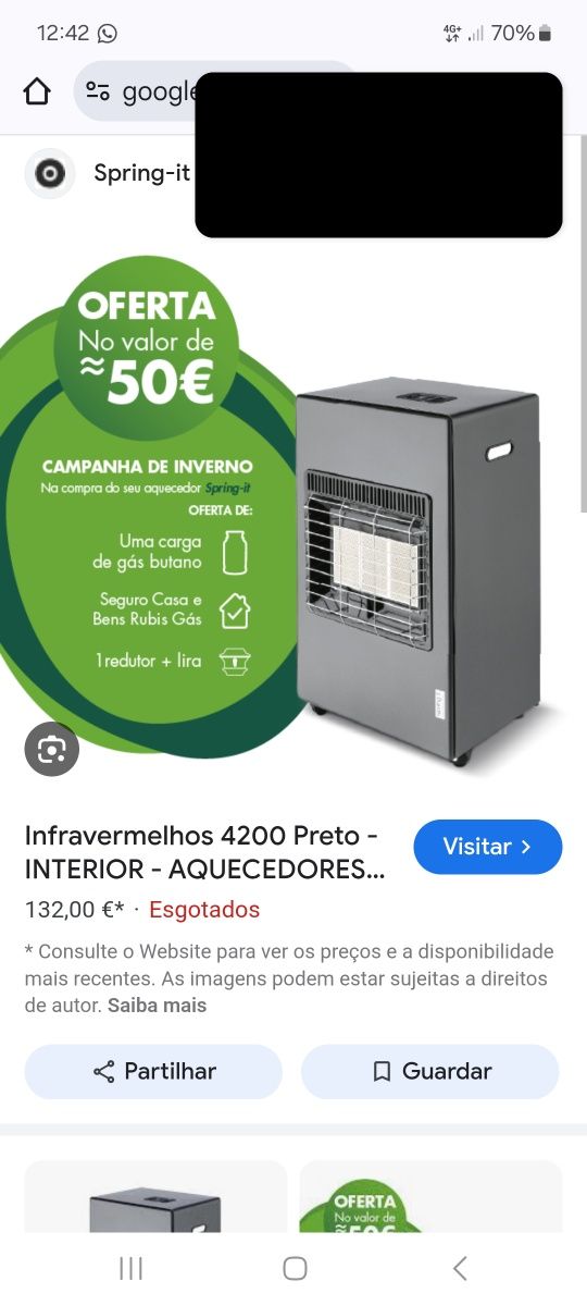 Aquecedor a gás Rubis BP