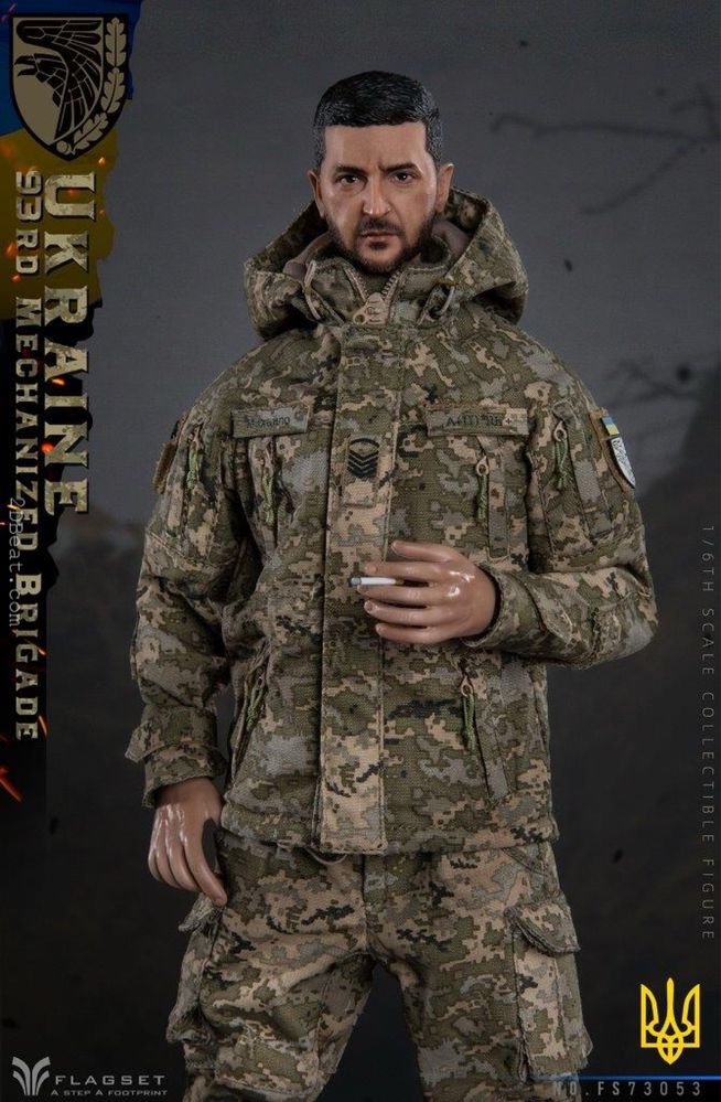 Фигурка 1/6 UKRAINE 93RD MECHANIZED BRIGADE flagset тип hot toys
