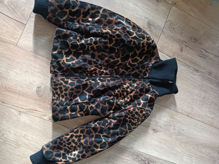 Odlot extra eksta Futerko w panterkę M 38 jesień zima kurtka