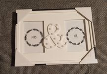 Ramka na zdjęcia LED biała MR & MRS dla pary ślub małżeństwo SMUKEE