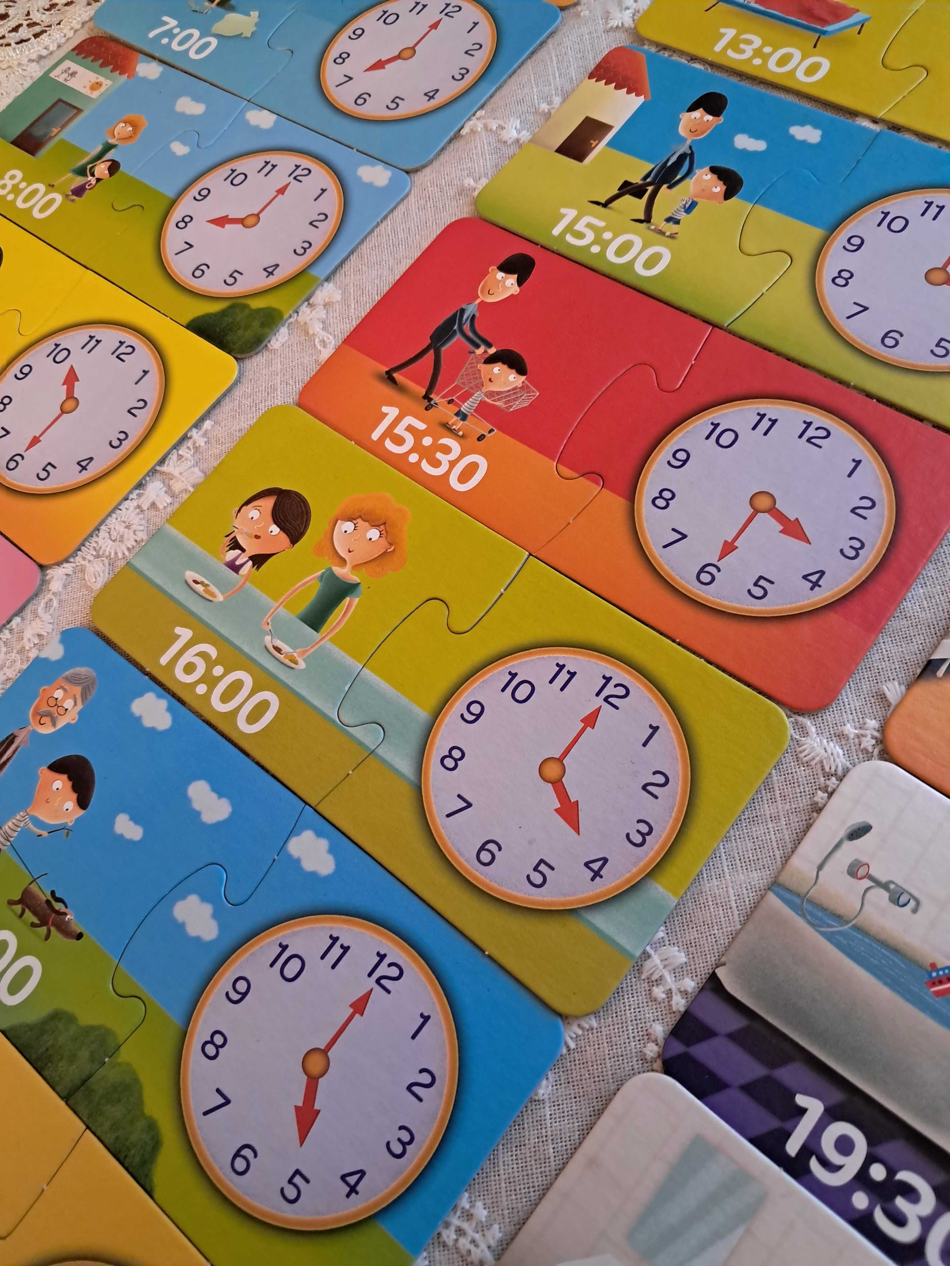 Gra edukacyjna zegar, puzzle, układanka.