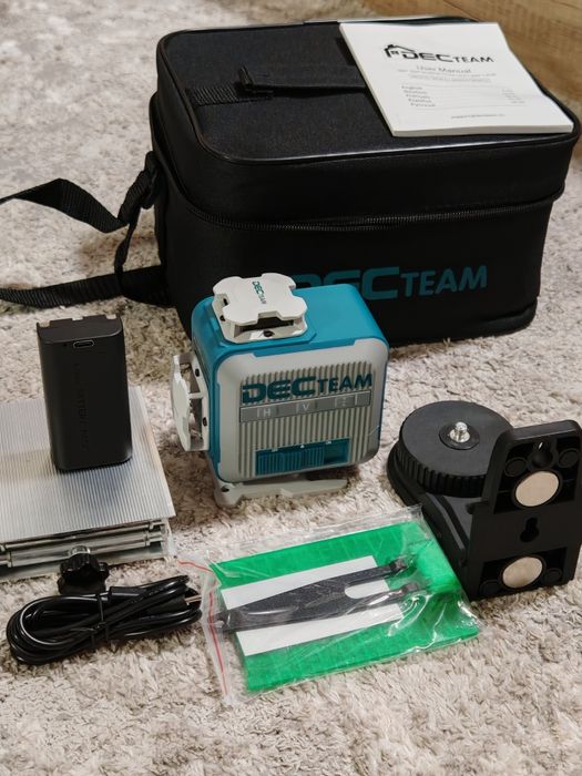 Нові! DecTeam 4D M04CG 360° 16 ліній,Лазерний рівень Huepar