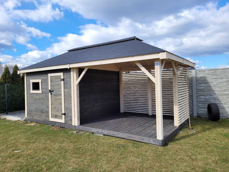 Domek Narzędziowy ALAN 3 x 3 m Drzwi Producent DREWNOTRIK.PL