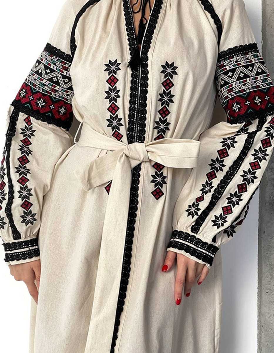 Плаття Сукня з вишивкою Фасон з поясом Сучасний стиль вишиваний