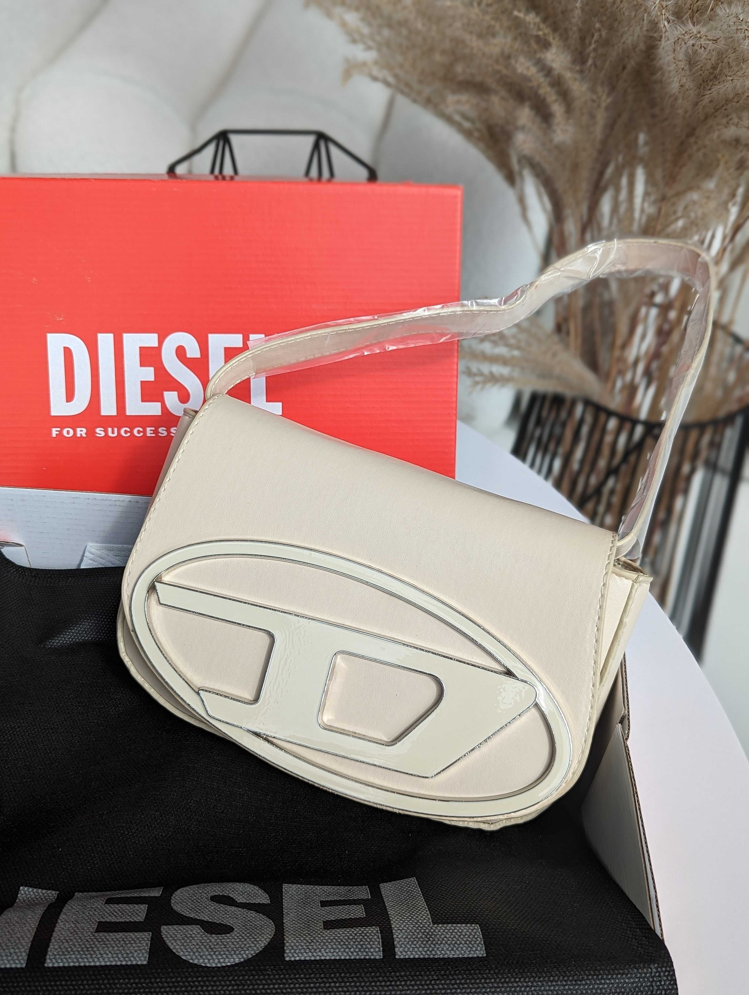 Сумка Diesel черная клатч Дизель молочный через плечо