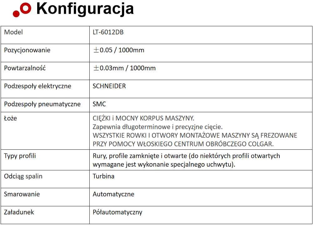 Laser LT6012DB  3kw  do rur i profili