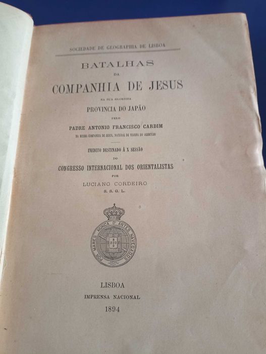 Livro de 1894 Batalhas da companhia de Jesus