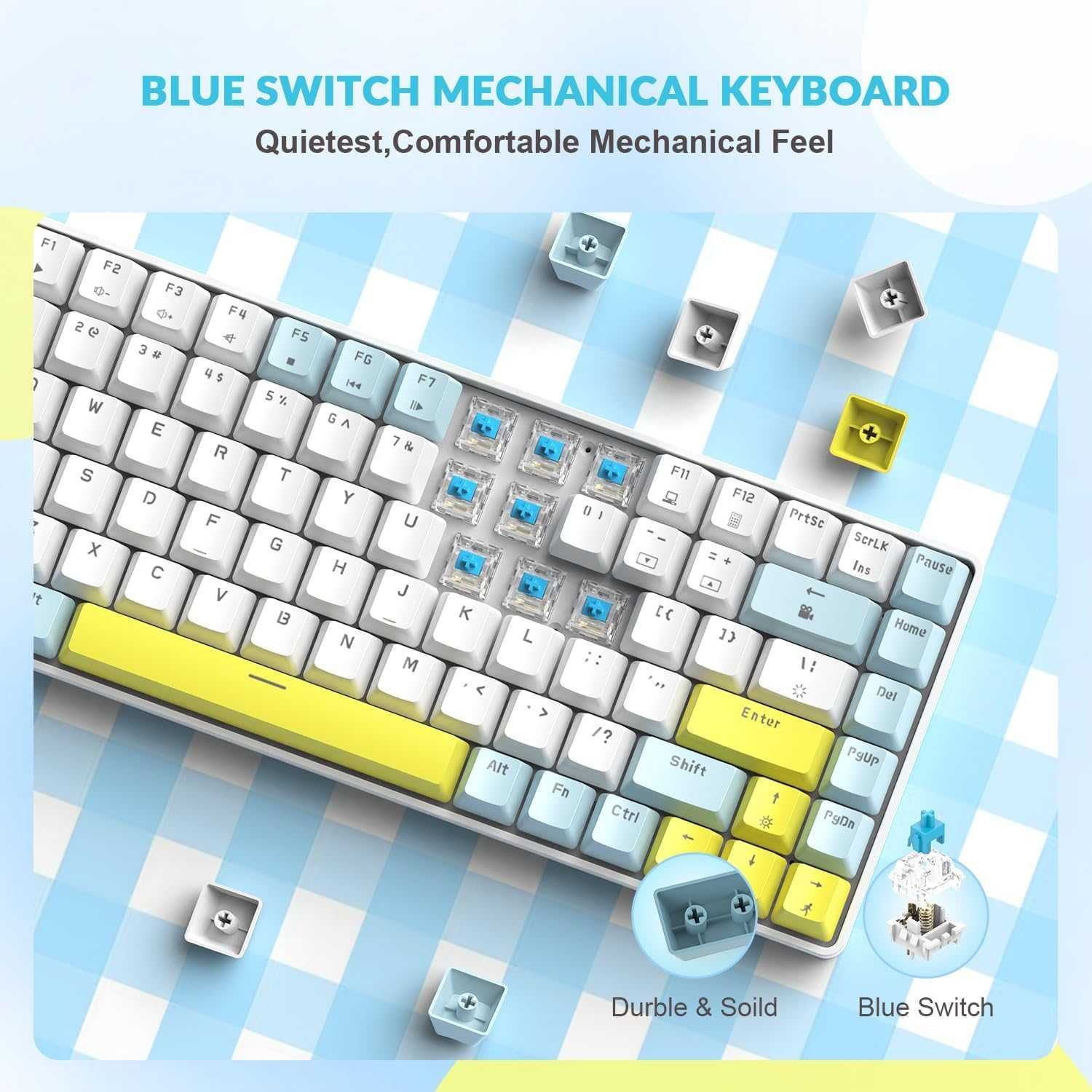 Klawiatura mechaniczna RK84 ,podświetlana Led