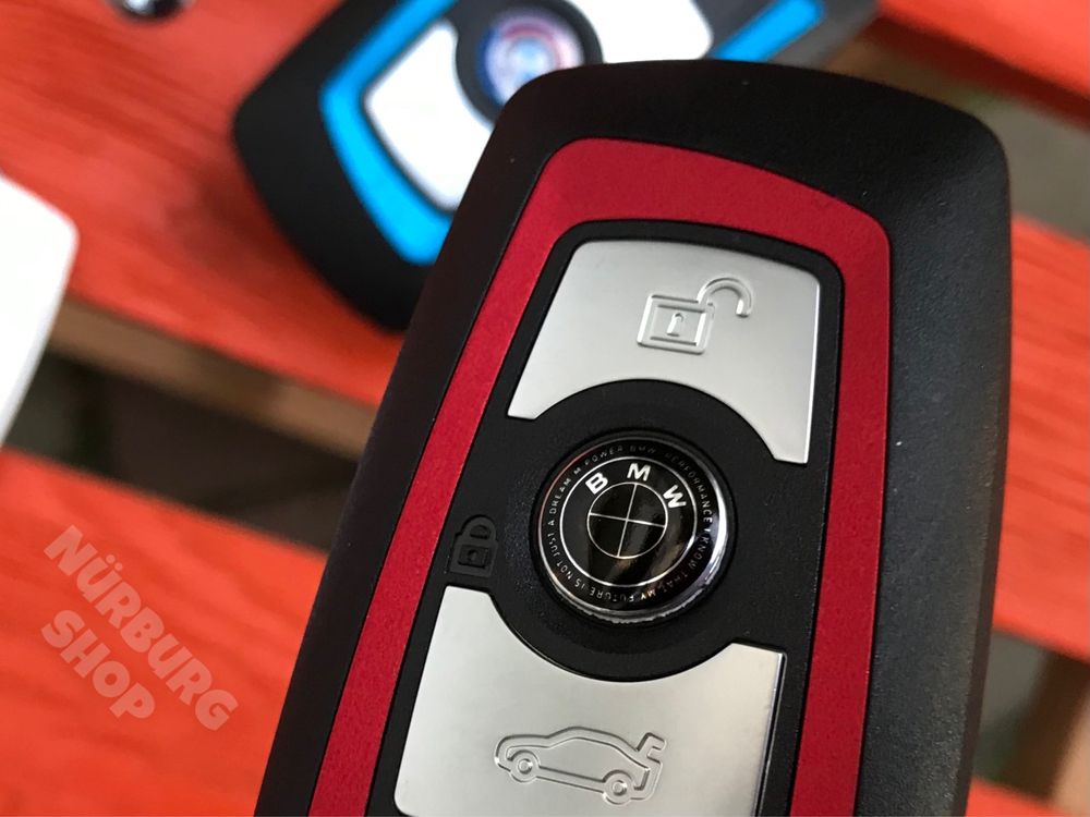 Алюминиевая эмблема на ключ BMW юбилейная черная черно-белая наклейка