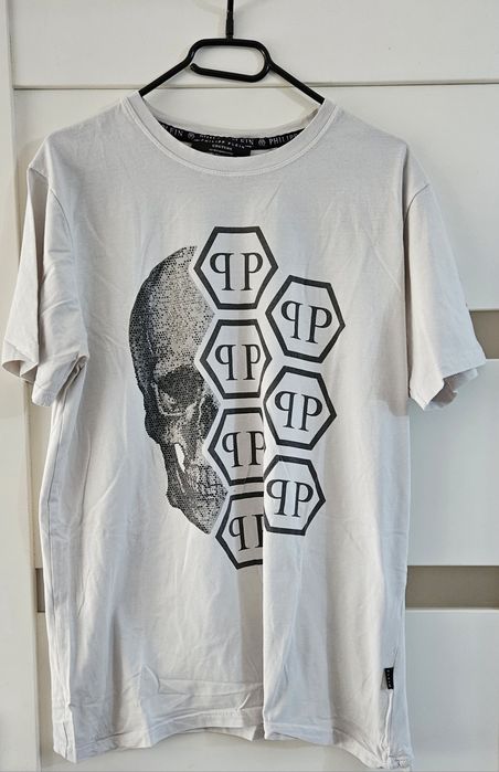 Philip plein L piękna koszulka t shirt biała limited edition