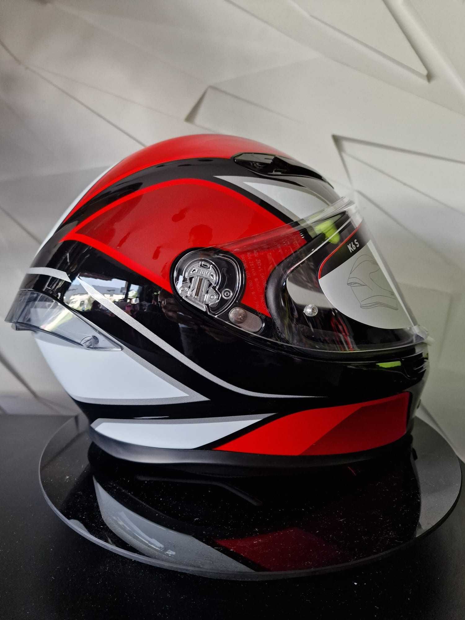 Kask motocyklowy AGV K6 S Hyphen Black/Red/White sklep, GRATISY!