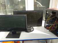 Komplet pc, 2 monitory, klawiatura, adapter do wifi i myszka